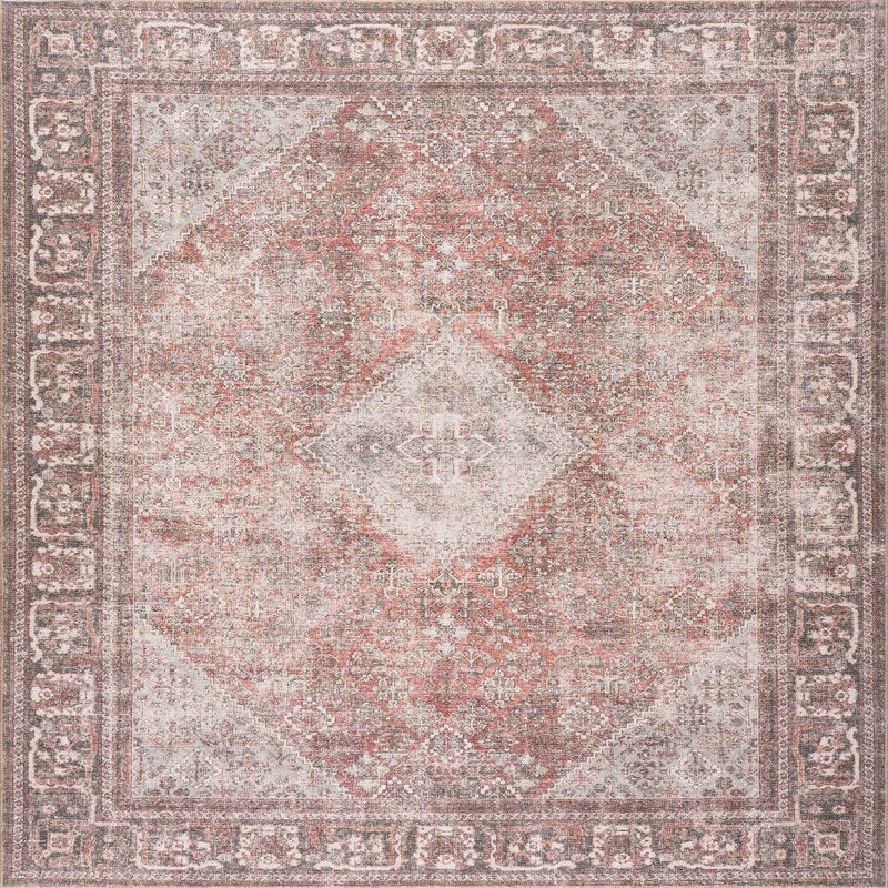 nuLOOM Hillstone Burgundy 7 ft. 10 in. x 10 ft. Traditional Vintage Medallion Area Rug LRHV19A-8010