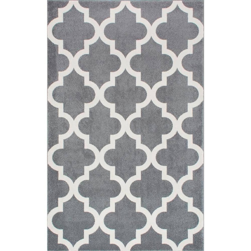 nuLOOM Ivy Moroccan Trellis Gray 5 ft. x 8 ft. Area Rug RZPL02A-53079