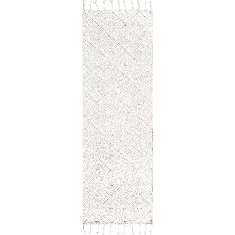 nuLOOM Jinny Trellis Ivory 3 ft. x 8 ft. Runner Rug APPE01A-2608