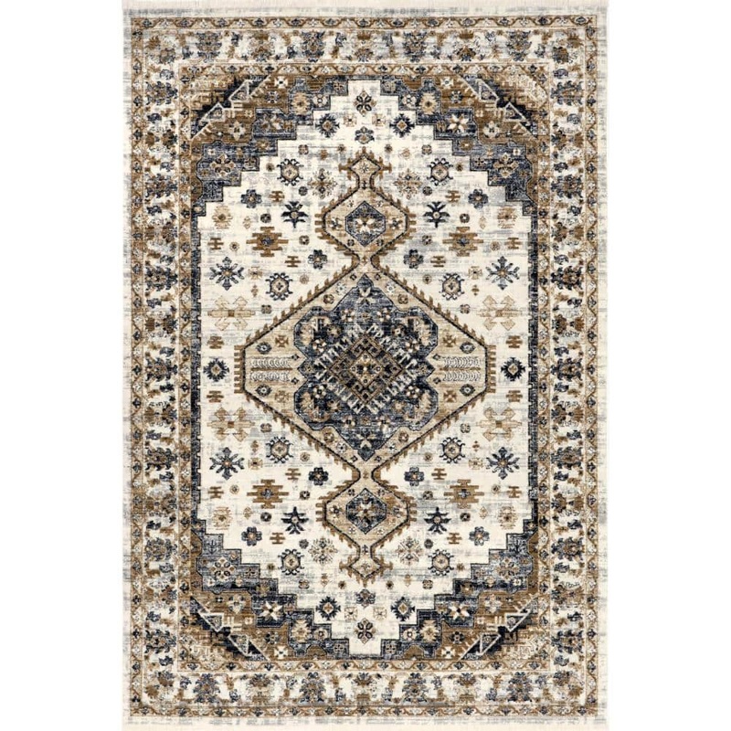 nuLOOM Lakelynn Persian Medallion Light Blue 8 ft. x 10 ft. Oriental Area Rug BDSN63A-80106