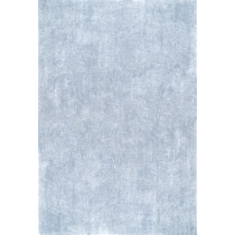 nuLOOM Loni Solid Machine Washable Shag Light Blue 5 ft. x 8 ft. Area Rug BIVD01F-508