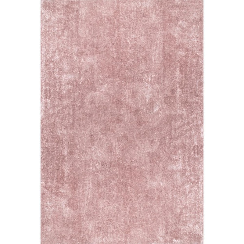 nuLOOM Loni Solid Machine Washable Shag Pink 5 ft. x 8 ft. Area Rug BIVD01H-508