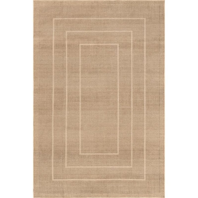 nuLOOM Madie Transitional Bordered Easy-Jute Machine Washable Natural 5 ft. x 8 ft. Area Rug BIWL14A-508