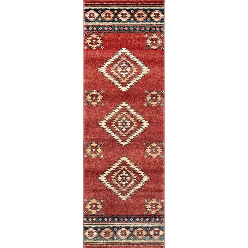 nuLOOM Margene Tribal Diamond Red 2 ft. 8 in. x 8 ft. Indoor Runner Rug RZIN09B-2808