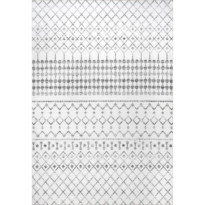 nuLOOM Moroccan Grey 4 ft. x 6 ft. Blythe Machine Washable Indoor Area Rug BIRV19A-406