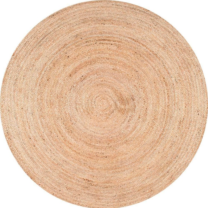 nuLOOM Rigo Chunky Loop Natural Jute Tan 10 ft. Farmhouse Round Rug TAJT03-R10010