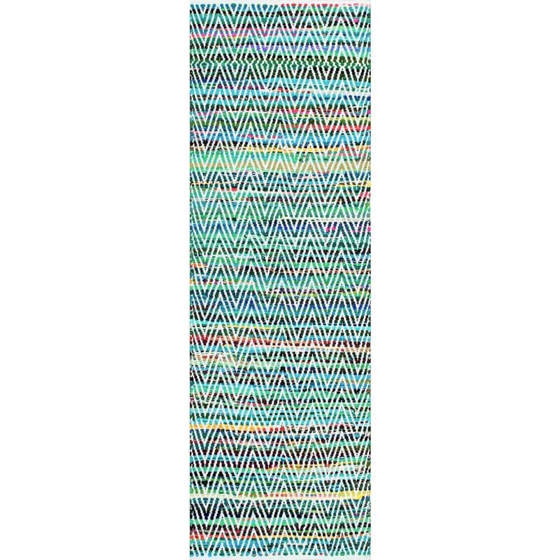 nuLOOM Rochell Bohemian Chevron Green 3 ft. x 8 ft. Runner Rug VIAG01C-2608