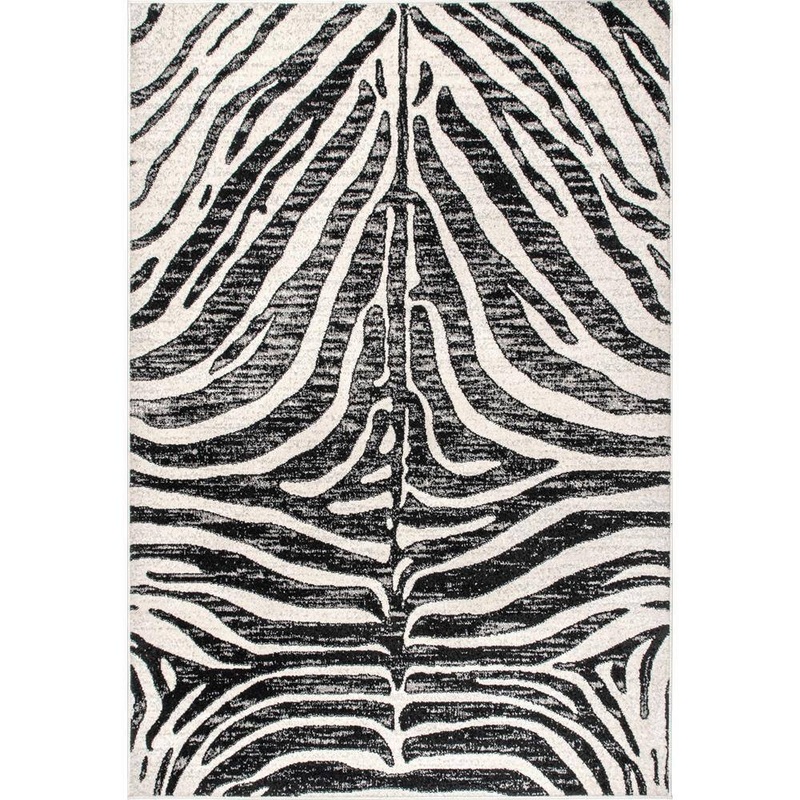 nuLOOM Royal Zebra Stripes Black 6 ft. 7 in. x 9 ft. Area Rug RZBD100C-6709