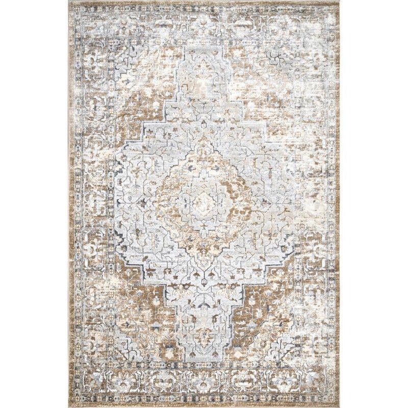 nuLOOM Thea Medallion Beige 8 ft. x 10 ft. Area Rug LPCY01A-8010
