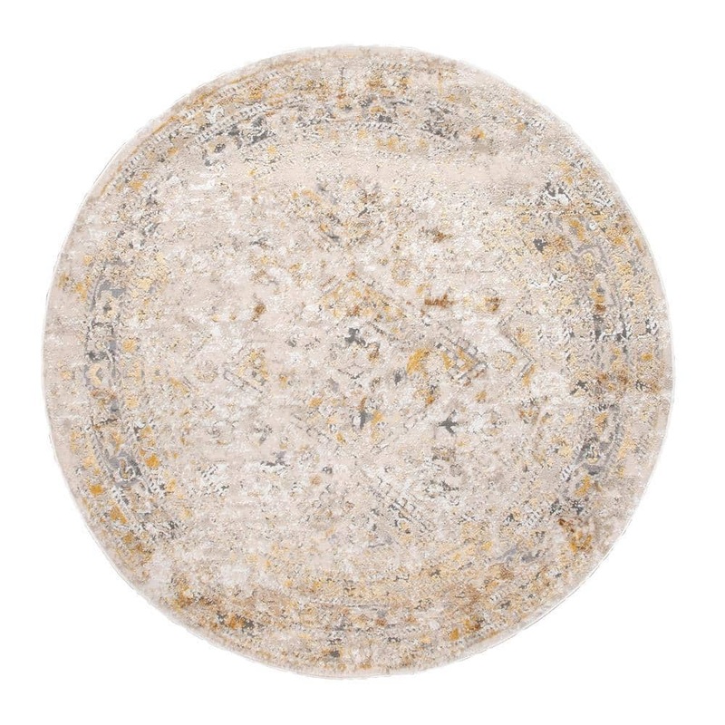 nuLOOM Vintage Speckled Shaunte 5 ft. x 5 ft. Gold Round Area Rug CFDR05B-R505