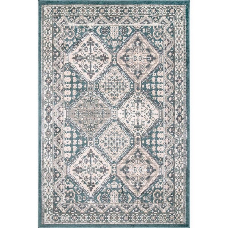 nuLOOM Vintage Tile Becca Blue Doormat 3 ft. x 5 ft. Area Rug OWMN04C-305