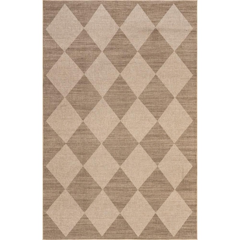 nuLOOM Abi Machine Washable Natural 5 ft. x 8 ft. Geometric Easy-Jute Area Rug BIWL20A-508