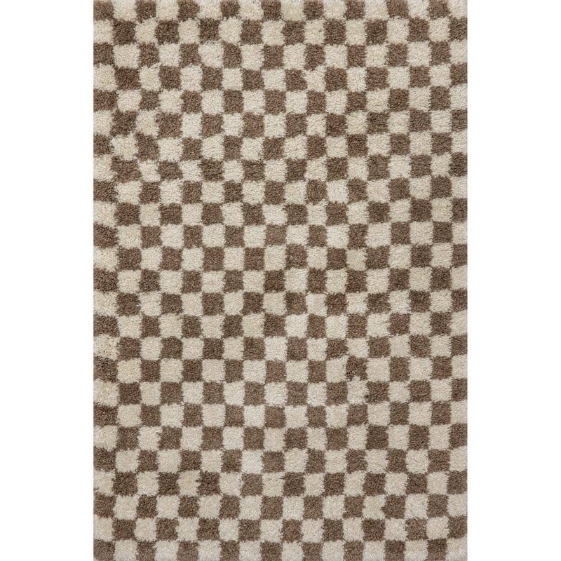 nuLOOM Adelaide Beige 8 ft. x 10 ft. Checkered Shag Area Rug OZBZ04A-8010