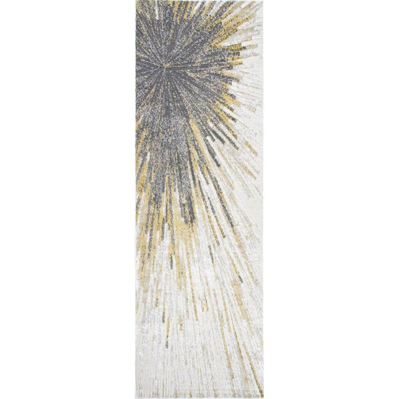 nuLOOM Amaya Abstract Gold 2 ft. 8 in. x 8 ft. Indoor Runner Rug CFDR08A-2808