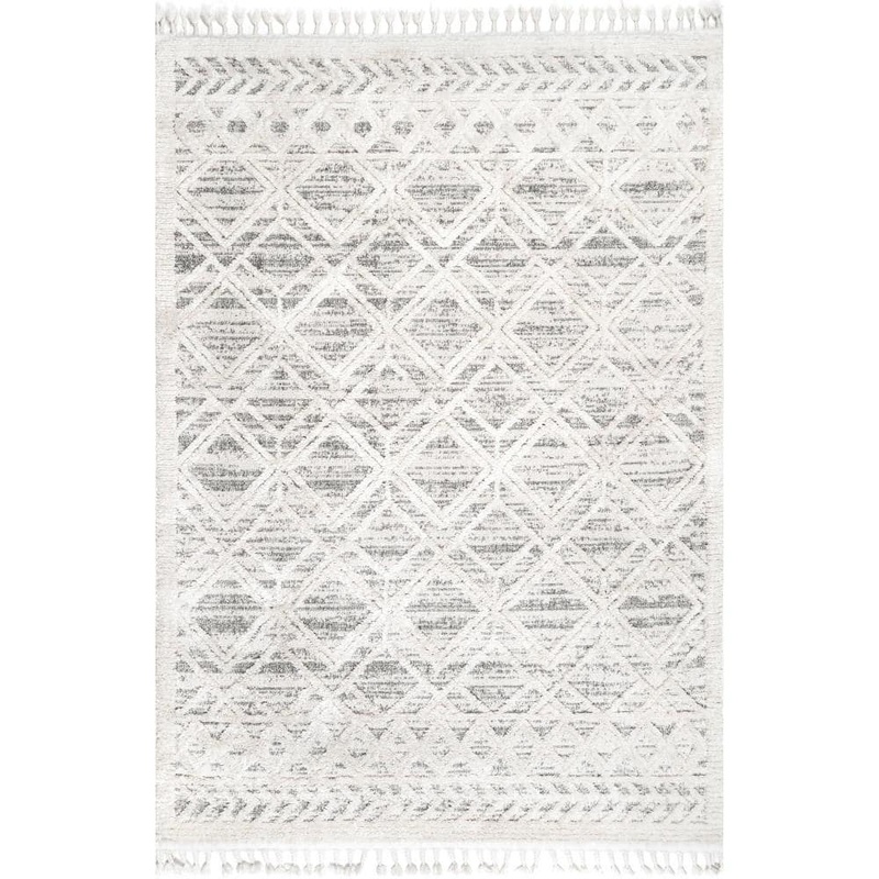 nuLOOM Ansley Moroccan Lattice Tassel Beige 12 ft. x 15 ft. Area Rug KKLR12B-12015