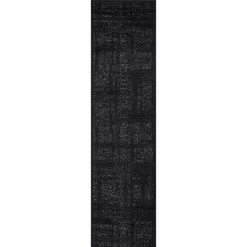 nuLOOM Arlena Distressed Persian Medallion Black 3 ft. x 8 ft. Runner Rug BDSM12B-2608