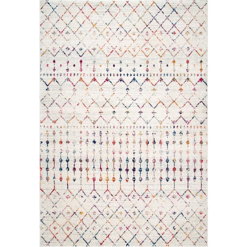nuLOOM Blythe Modern Moroccan Trellis 10 ft. Light Multi Square Rug RZBD16E-S10010