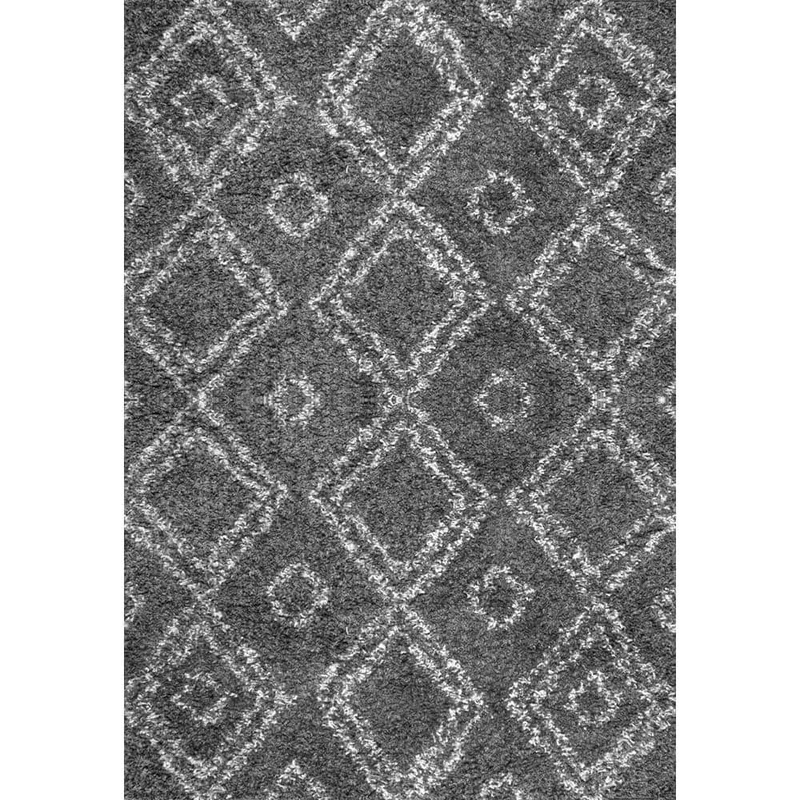 nuLOOM Iola Plush Shag Gray 4 ft. x 6 ft. Area Rug OZSG18B-406