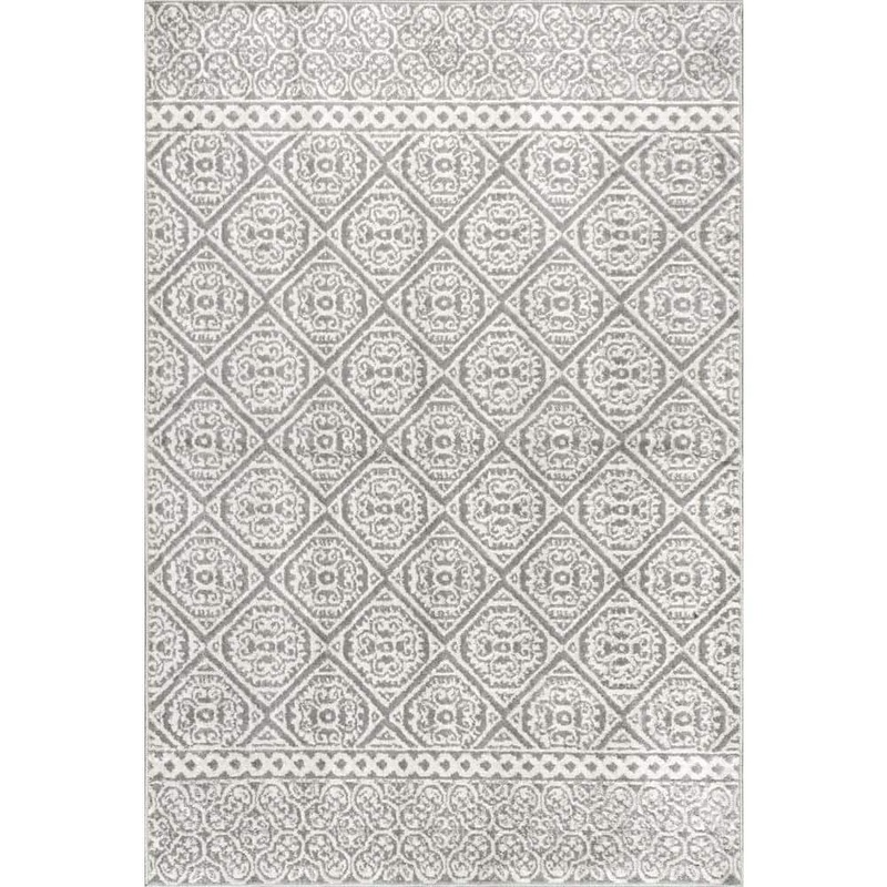 nuLOOM Jeanette Floral Gray 8 ft. x 10 ft. Area Rug OWMN02A-8010