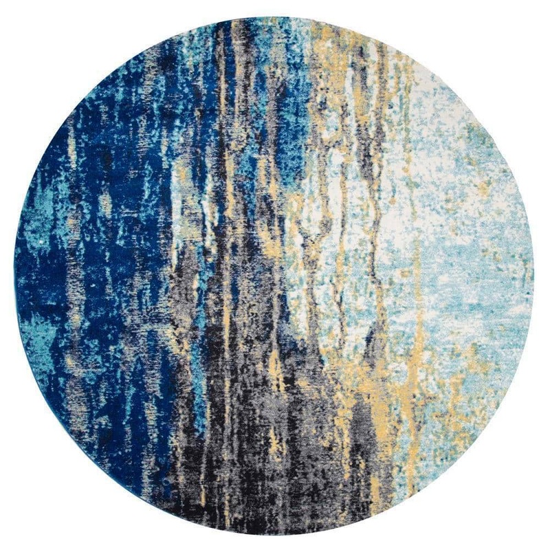 nuLOOM Katharina Modern Abstract Blue 6 ft. Round Rug RZBD04A-R606