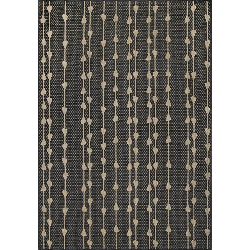 nuLOOM Kiernan Vertical Teardrop Stripe Charcoal 5 ft. x 8 ft. Indoor/Outdoor Patio Area Rug GBCB35B-508