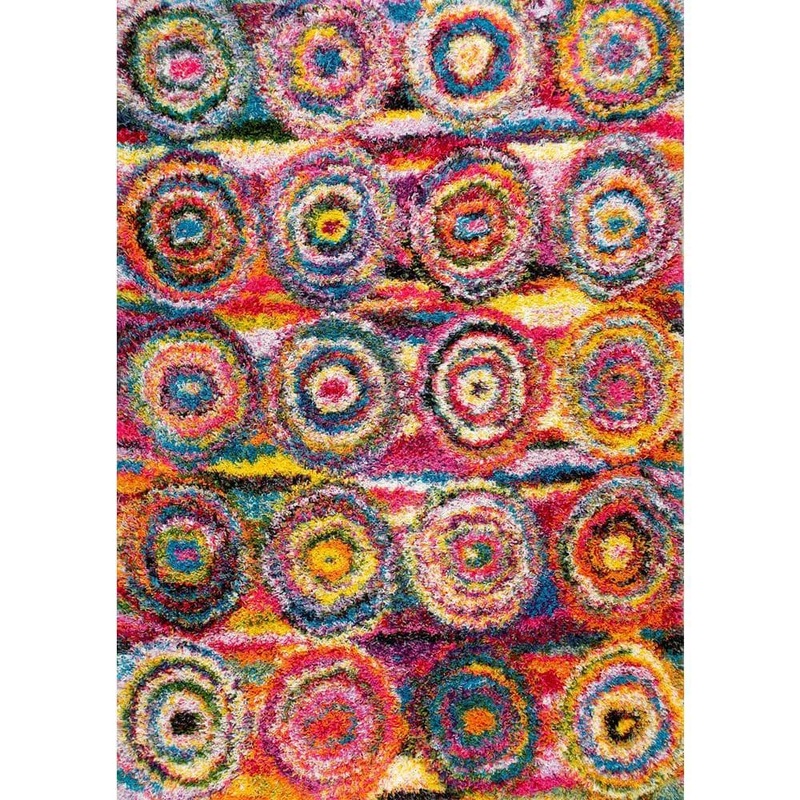 nuLOOM Kindra Circles Shag Multi 9 ft. x 12 ft. Area Rug OZXL02A-92012