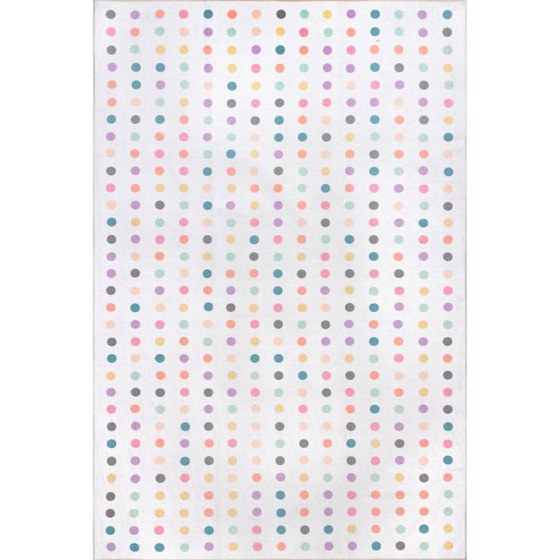 nuLOOM Larissa Machine Washable Kids Polka Dot Ivory 4 ft. x 6 ft. Area Rug HJAU31A-406