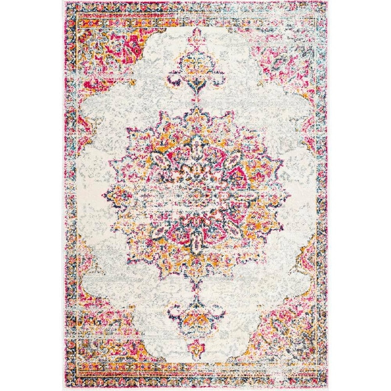nuLOOM Leola Vintage Medallion Pink 4 ft. x 6 ft. Area Rug RZBD36B-406