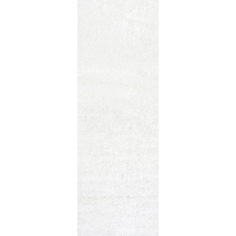 nuLOOM Marleen Plush Shag White 3 ft. x 12 ft. Runner Rug SHG1-26012