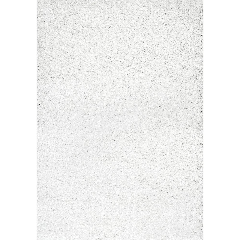 nuLOOM Marleen Plush Shag White 4 ft. x 6 ft. Area Rug SHG1-406