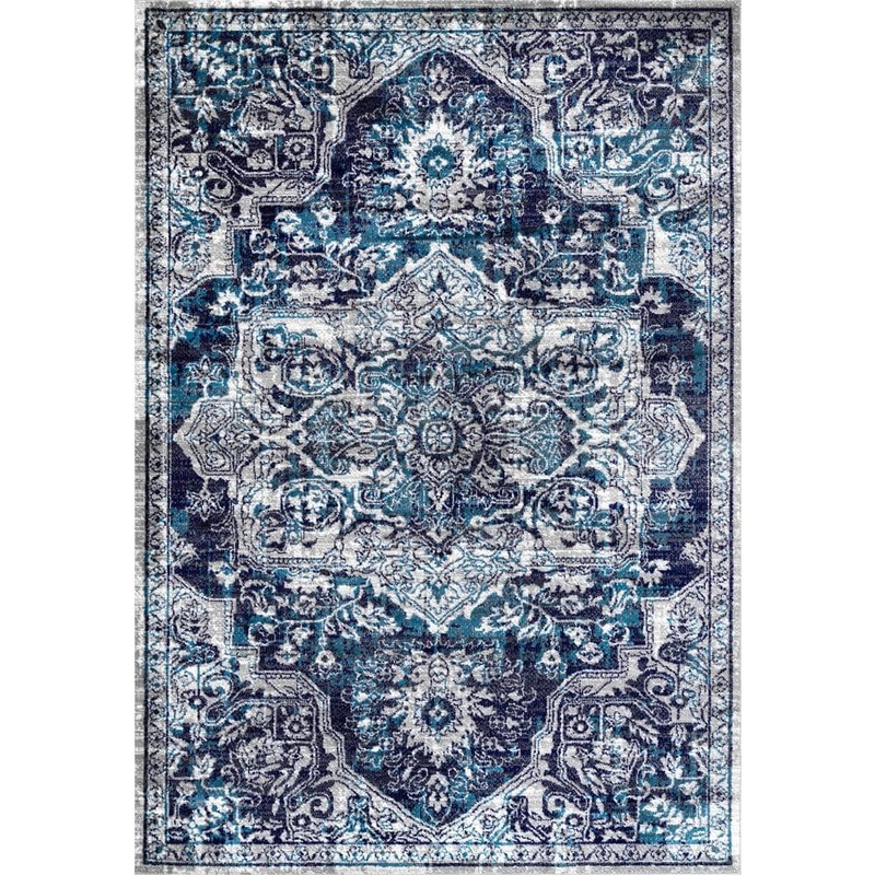 nuLOOM Maryanne Medallion Blue Doormat 3 ft. x 5 ft. Area Rug LPCT01B-305