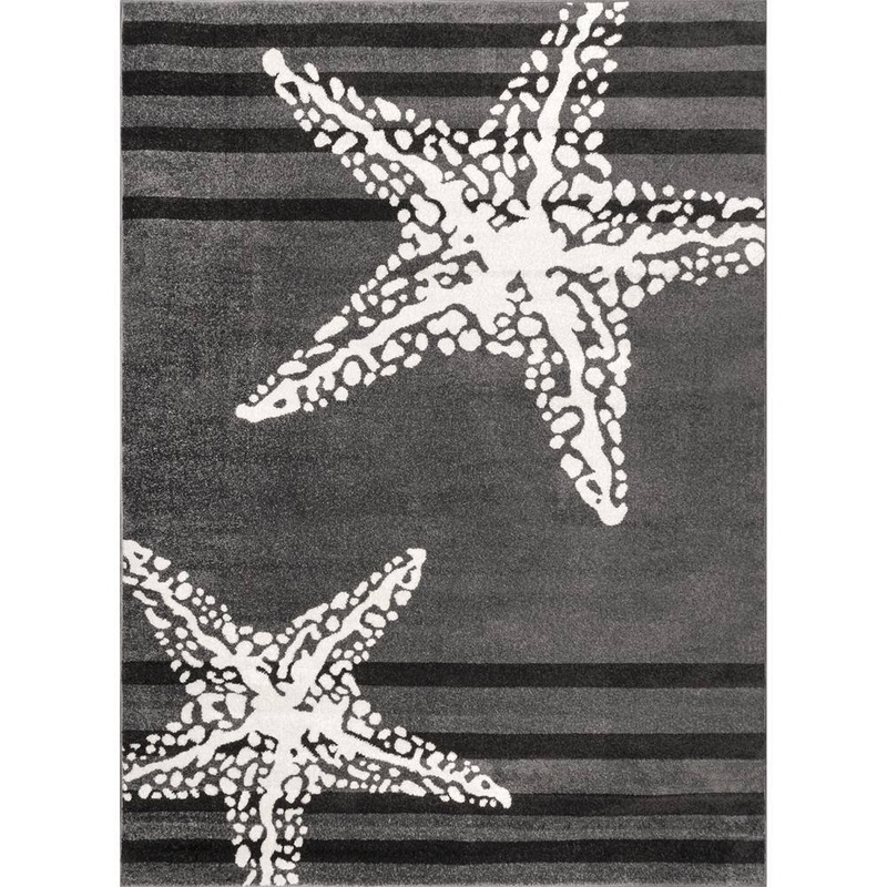 nuLOOM Minnie Coastal Starfish Gray Doormat 2 ft. x 3 ft.  Indoor Area Rug BDSM32B-203