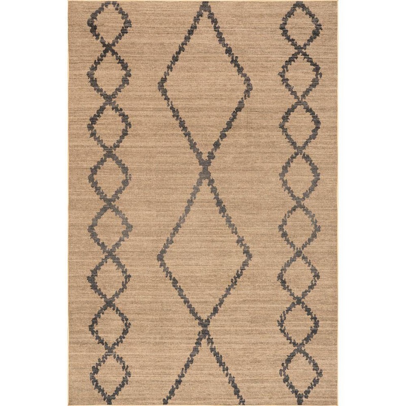 nuLOOM Nita Tribal Bands Natural 4 ft. x 6 ft. Easy-Jute Machine Washable Area Rug BIWL15A-406