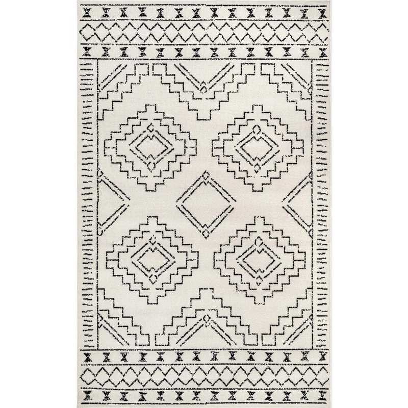 nuLOOM Noa Tribal Moroccan Gray 6 ft. 7 in. x 9 ft. Area Rug ECRK08A-6709