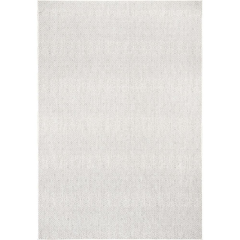 nuLOOM Paloma Gray 6 ft. 7 in. x 9 ft. Abstract Geometric Indoor/Outdoor Patio Area Rug GBCB20C-6709