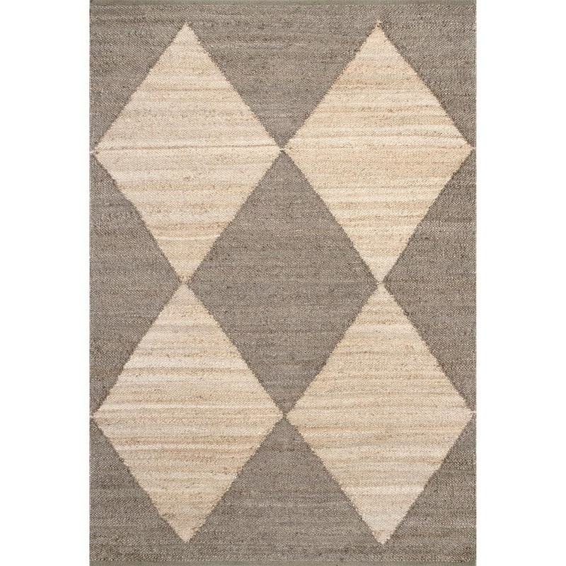 nuLOOM Pandora Gray 4 ft. x 6 ft. Geometric Jute Area Rug TATN03C-406