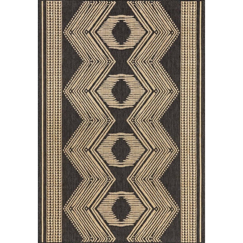 nuLOOM Ranya Tribal Dark Gray 5 ft. x 8 ft. Indoor/Outdoor Area Rug GBCB01D-508