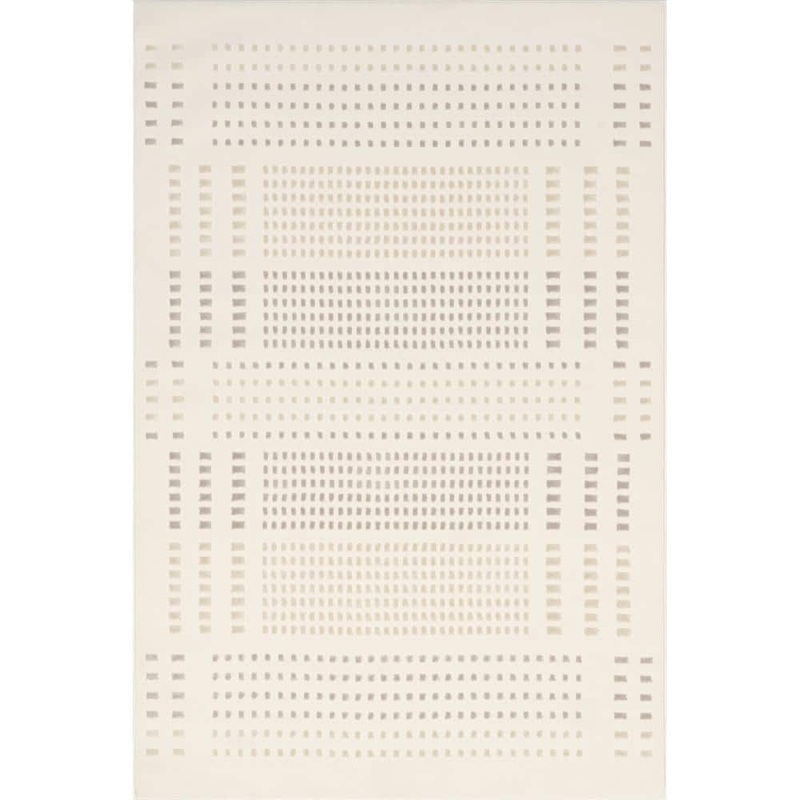 nuLOOM Rowyn Geometric Machine Washable Cream 6 ft. Modern Round Rug MEGR06A-R606