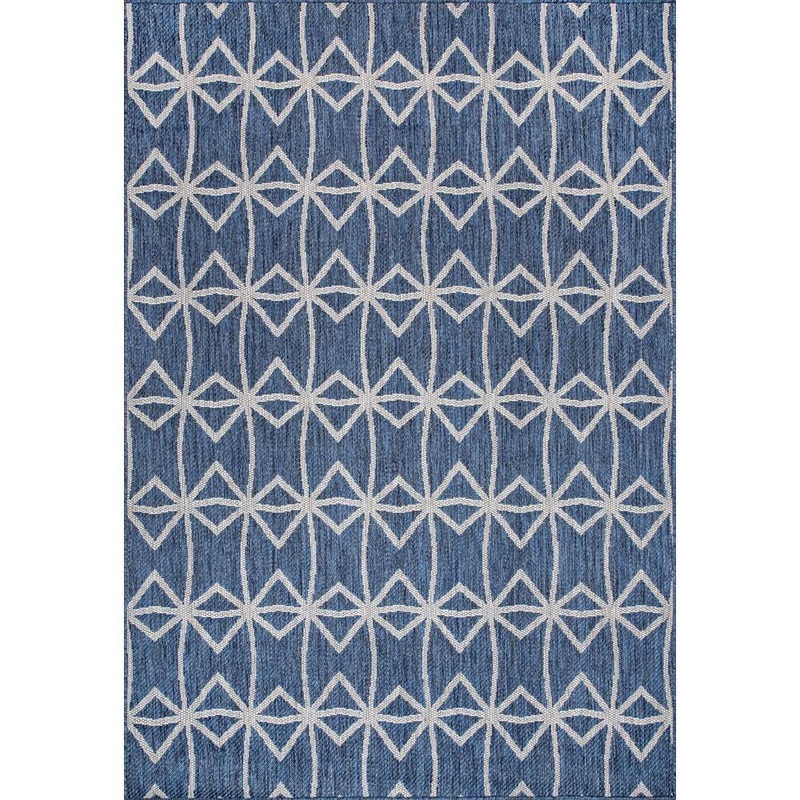 nuLOOM Saunders Geometric Blue 8 ft. x 10 ft. Indoor/Outdoor Patio/Living Room/Bedroom/Dining Room Area Rug GBCB03B-8010