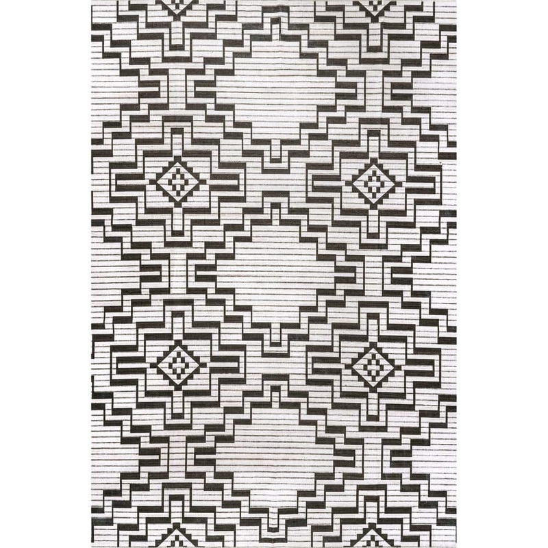 nuLOOM Tashia Modern Geometric Machine Washable Charcoal 8 ft. x 10 ft. Indoor Rectangle Area Rug BIRV71A-8010