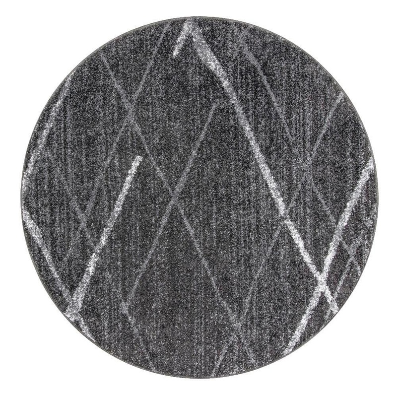 nuLOOM Thigpen Contemporary Stripes Dark Gray 5 ft. Round Rug BDSM04B-R505