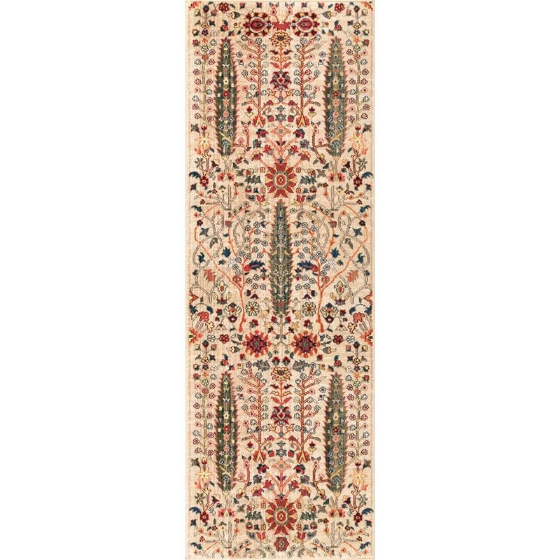 nuLOOM Valentina Tribal Fringe Olive 2 ft. 6 in. x 6 ft. Indoor Runner Rug KHTR03A-2606