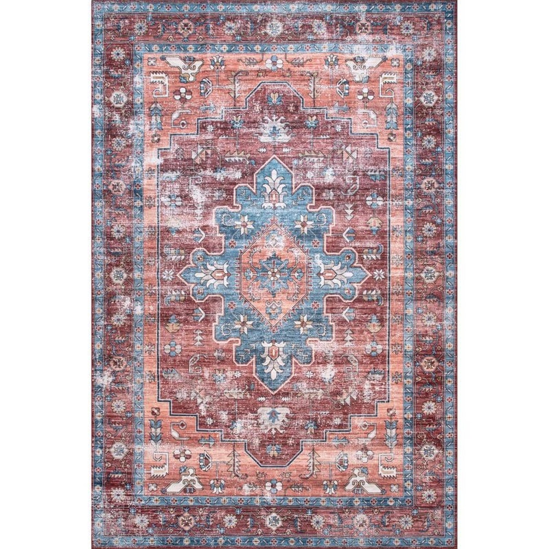 nuLOOM Zena Medallion Machine Washable Rust Doormat 2 ft. x 3 ft.  Accent Rug Area Rug BIVL05A-203