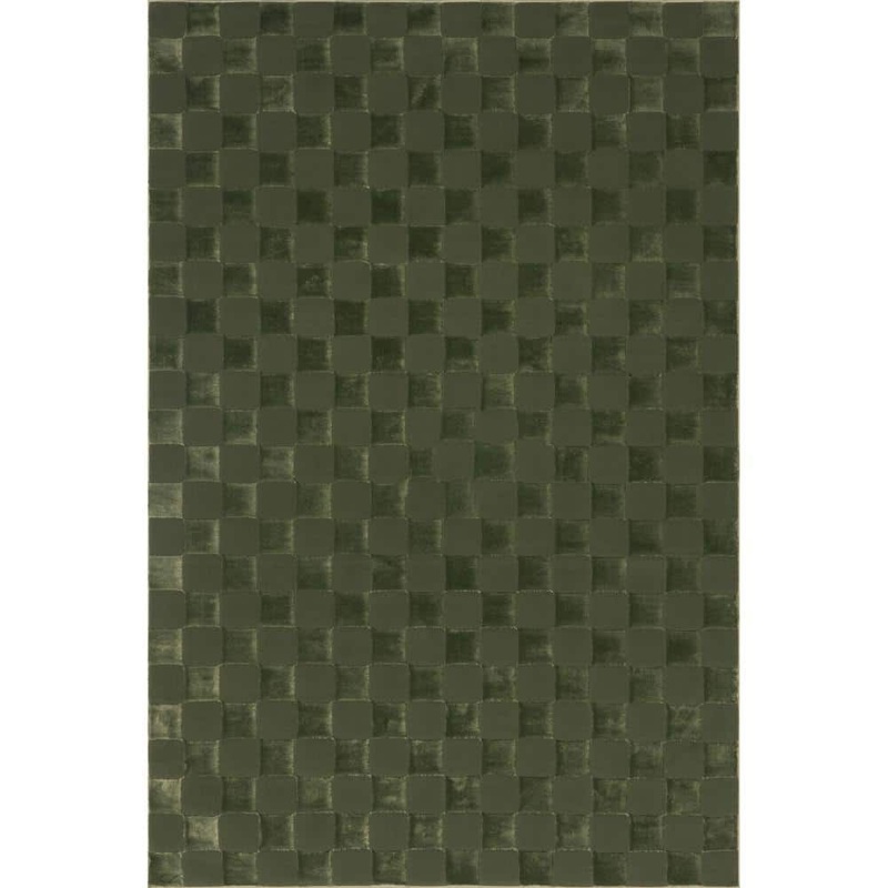 nuLOOM Alaiya Checkered Machine Washable Green 5 ft. x 8 ft. Modern Area Rug MEGR05A-508