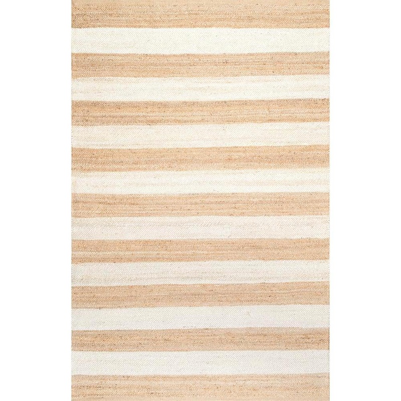 nuLOOM Alisia Stripes Jute Off White 9 ft. x 12 ft. Area Rug TADR03A-860116