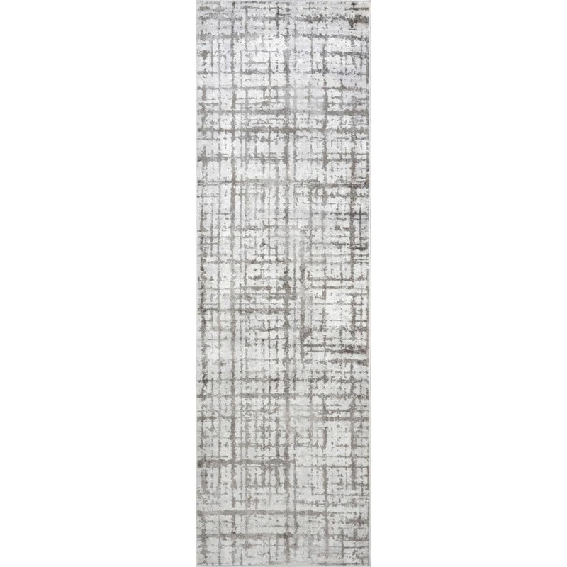 nuLOOM Annie Modern Crosshatch Abstract Light Gray 3 ft. x 8 ft. Runner Rug LPBL01A-2808