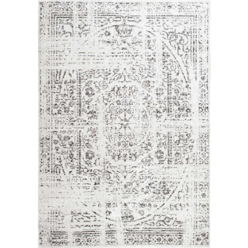 nuLOOM Arlena Distressed Persian Medallion Gray 5 ft. x 8 ft. Area Rug BDSM12A-508