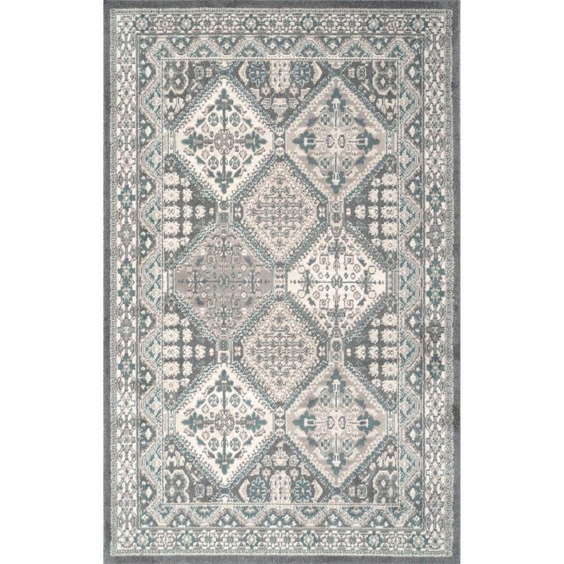 nuLOOM Becca Vintage Tiles Charcoal 8 ft. x 10 ft. Living Room/Bedroom/Dining Room Area Rug OWMN04D-8010
