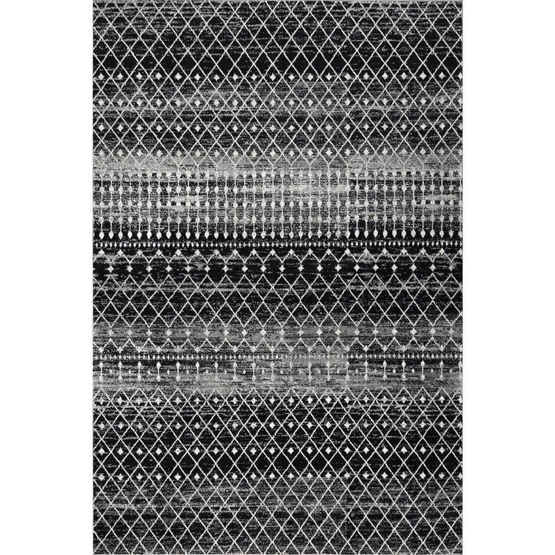 nuLOOM Blythe Modern Moroccan Trellis Doormat 2 ft. x 3 ft.  Black Area Rug RZBD16G-203