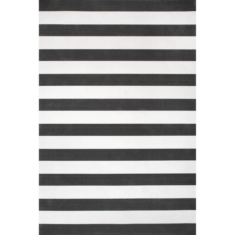 nuLOOM Christa Striped Black 6 ft. x 9 ft. Indoor/Outdoor Area Rug HJOA12D-609